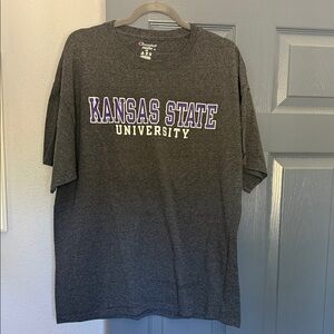 Champion Dark Gray Kansas State University Tee with Purple Lettering